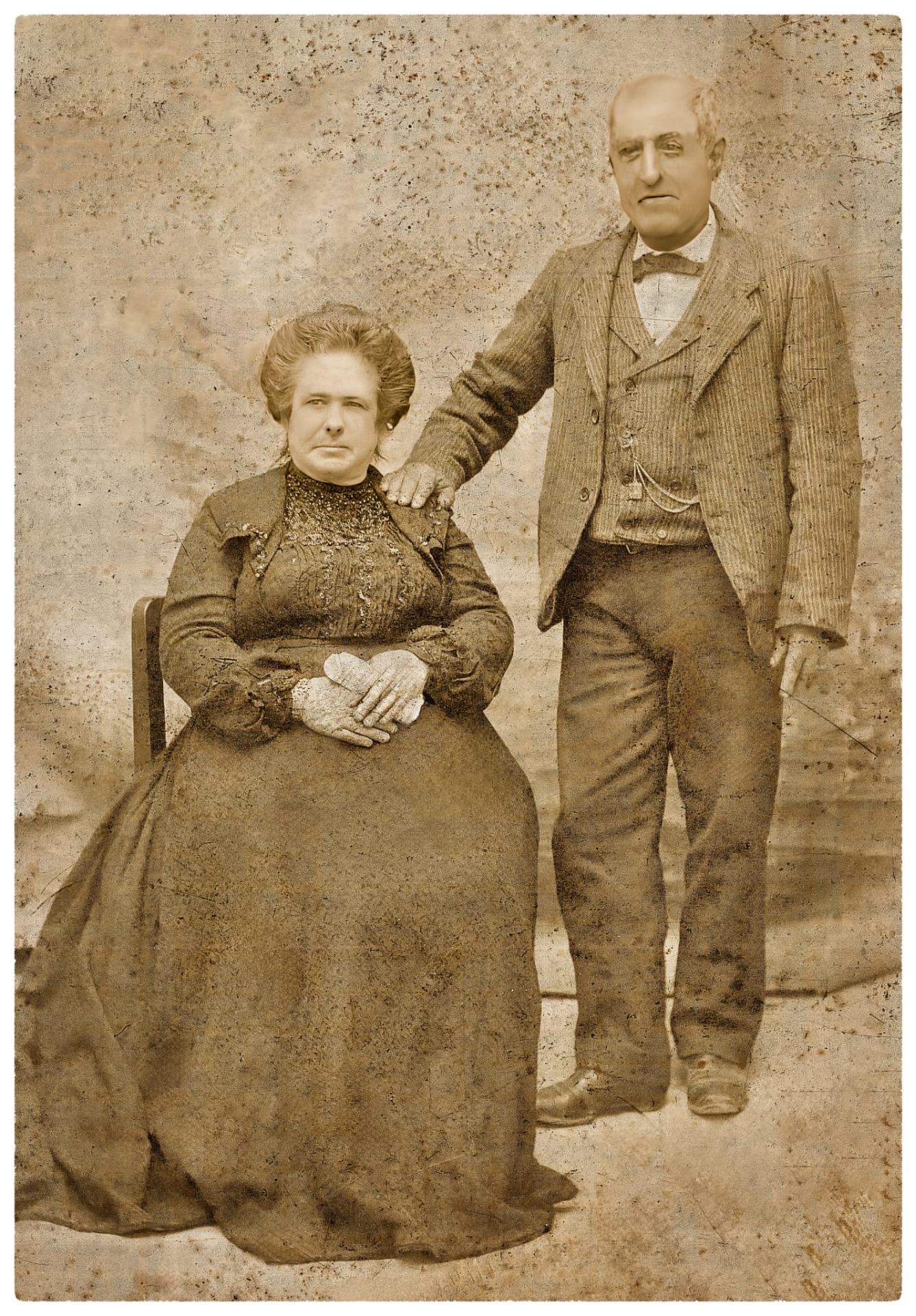 Ramón Eduvigis e Isidora Forundarena. Foto restaurada por @christian.m.Kempin